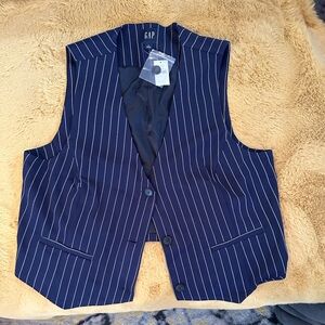 The Gap Navy Pinstripe Vest.